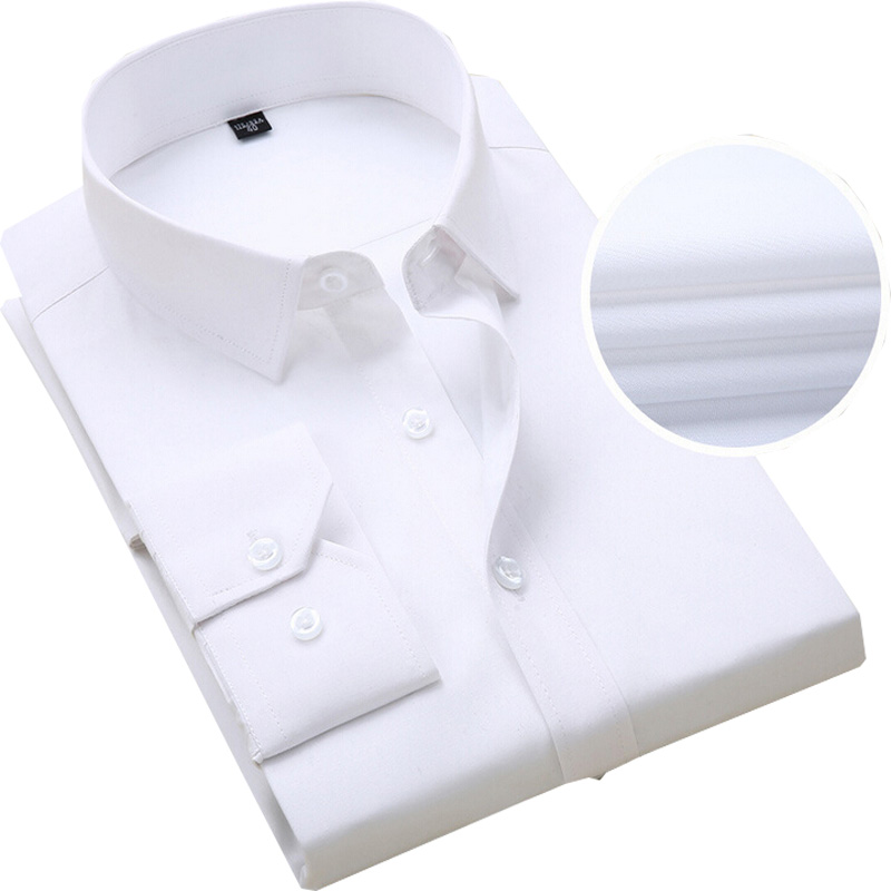 Wholesale-DA JAUNA Popular New Brand Fashion Business Men Shirt New Male Cotton High Quality Solid Long Sleeves Shirts S-4XL MC0175