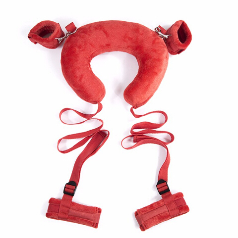 Adult Master Leg Spreader Straps with Padded Neck Harness Erotic Bondage Kinky Sex Pillow Toy for Couples