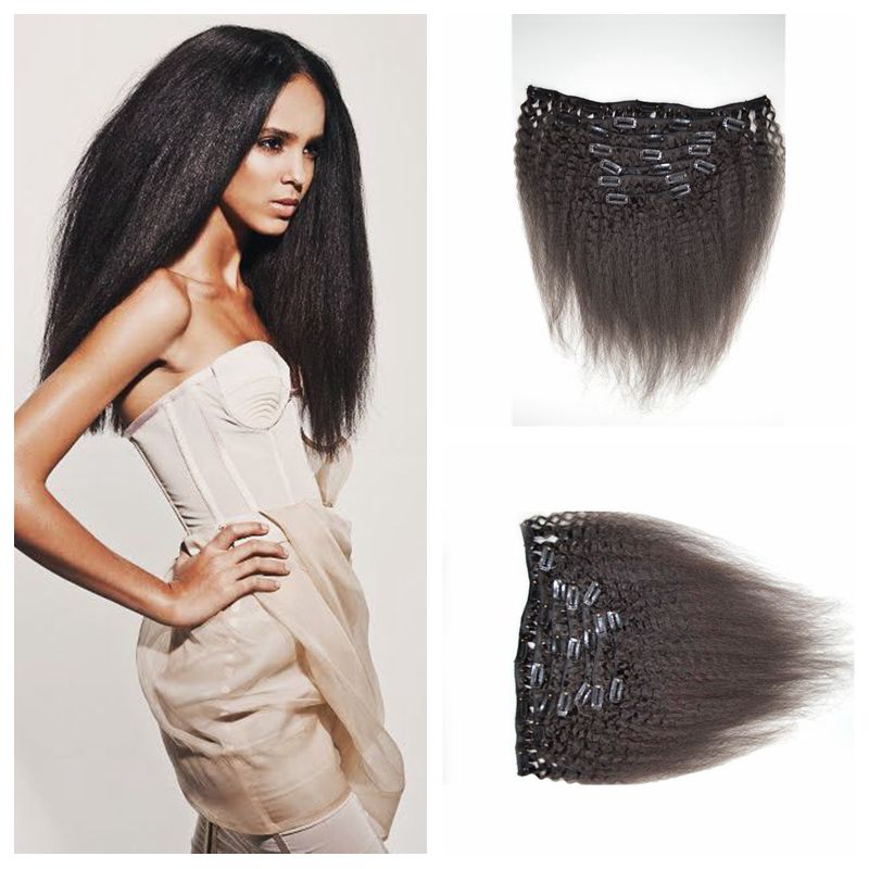 African American Kinky Straight Clip In Human Hair Extensions 7pcs 120g Natural Black Clip On Hair Extensions For Black Women G-EASY
African American Kinky Straight Clip In Human Hair Extensions 7pcs 120g Natural Black Clip On Hair Extensions For Black Women G-EASY