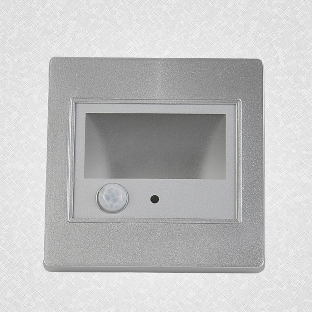 2.5W LED Human Body & Light Sensor Wall Plinth Recessed Stairs Footlight Corridor Lamps Hotel Restroom Bedroom Night Lights