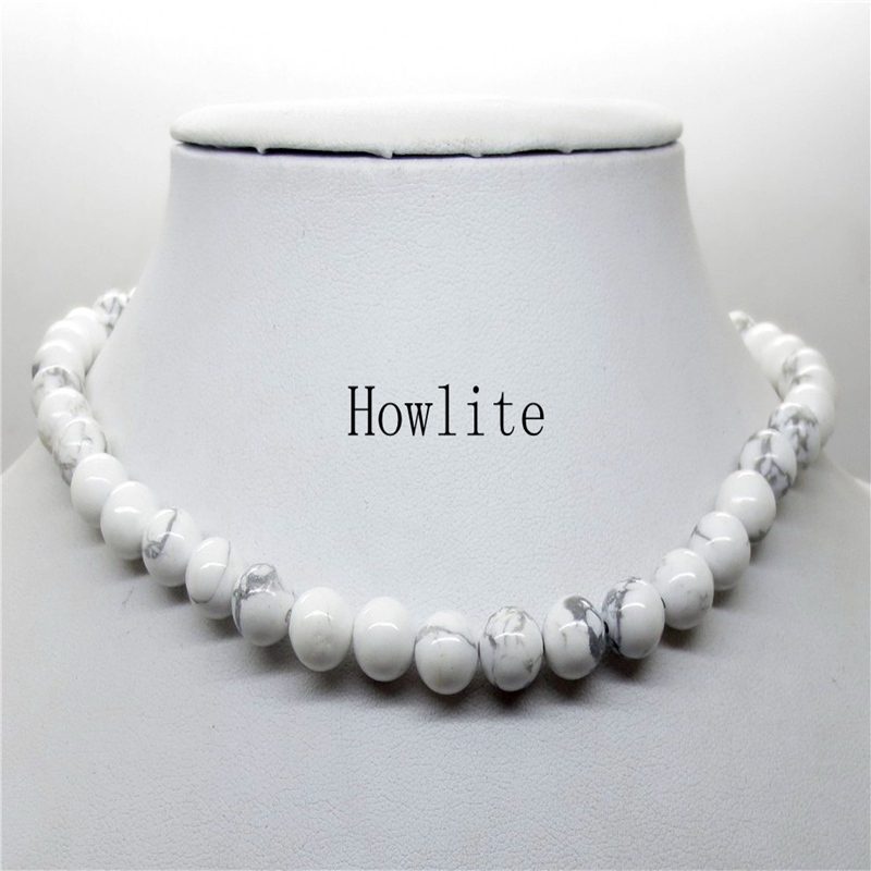 2018 Hot White 8MM Natural Turquoise Lava Amethyst Tiger Eye Beaded Choker Necklace For Women Men Jewelry Choker Body Chain