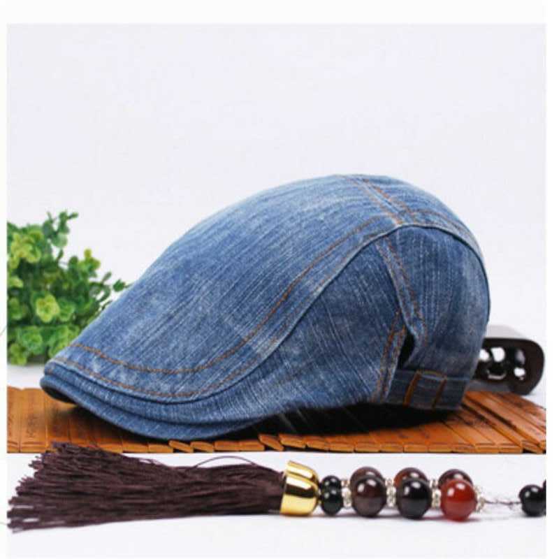 New Fashion Summer Denim Berets Cap for Men Women Washed Denim Hat Unisex Jeans Hats 6pcs/lot