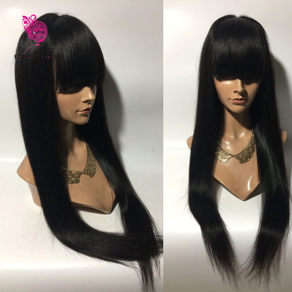 100% Malaysian Virgin Hair Full Fringe Wig Human Hairs Glueless Fulls Lace Wigs With Bangs Bleached Knots natural hairline For Black Women, Natural color
100% Malaysian Virgin Hair Full Fringe Wig Human Hairs Glueless Fulls Lace Wigs With Bangs Bleached Knots natural hairline For Black Women, Natural color