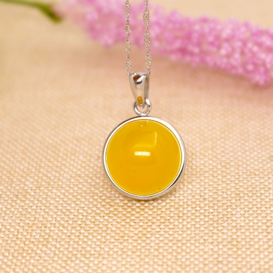 925 Sterling Silver 15X15MM Round Cabochon Semi Mount Pendant Bridal Jewelry Fine Silver Pendant Setting