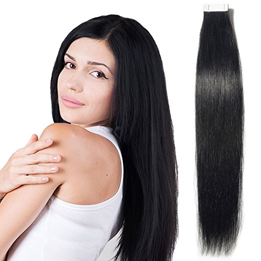 14"-26" Tape in Hair Extensions Skin Weft Real Remy Human Hair Straight 60pcs 125g 2.5g/pcs, #1
14"-26" Tape in Hair Extensions Skin Weft Real Remy Human Hair Straight 60pcs 125g 2.5g/pcs, #1