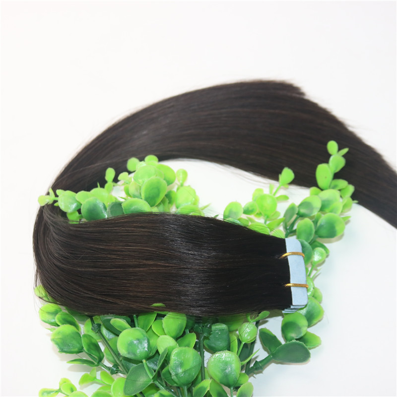 Tape In Human Hair Extensions Brown #2 Glueless 40pcs 100gram Brazilian Virgin Hair Skin Weft Thick End
