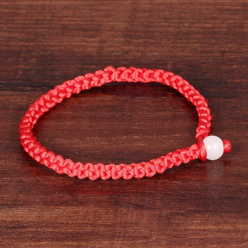 Wholesale-New Arrival Fashion Unisex Jewelry Simple Style Classic Lucky Red String Braided Rope Men Women Hand Strap Charm Bracelet MHS001