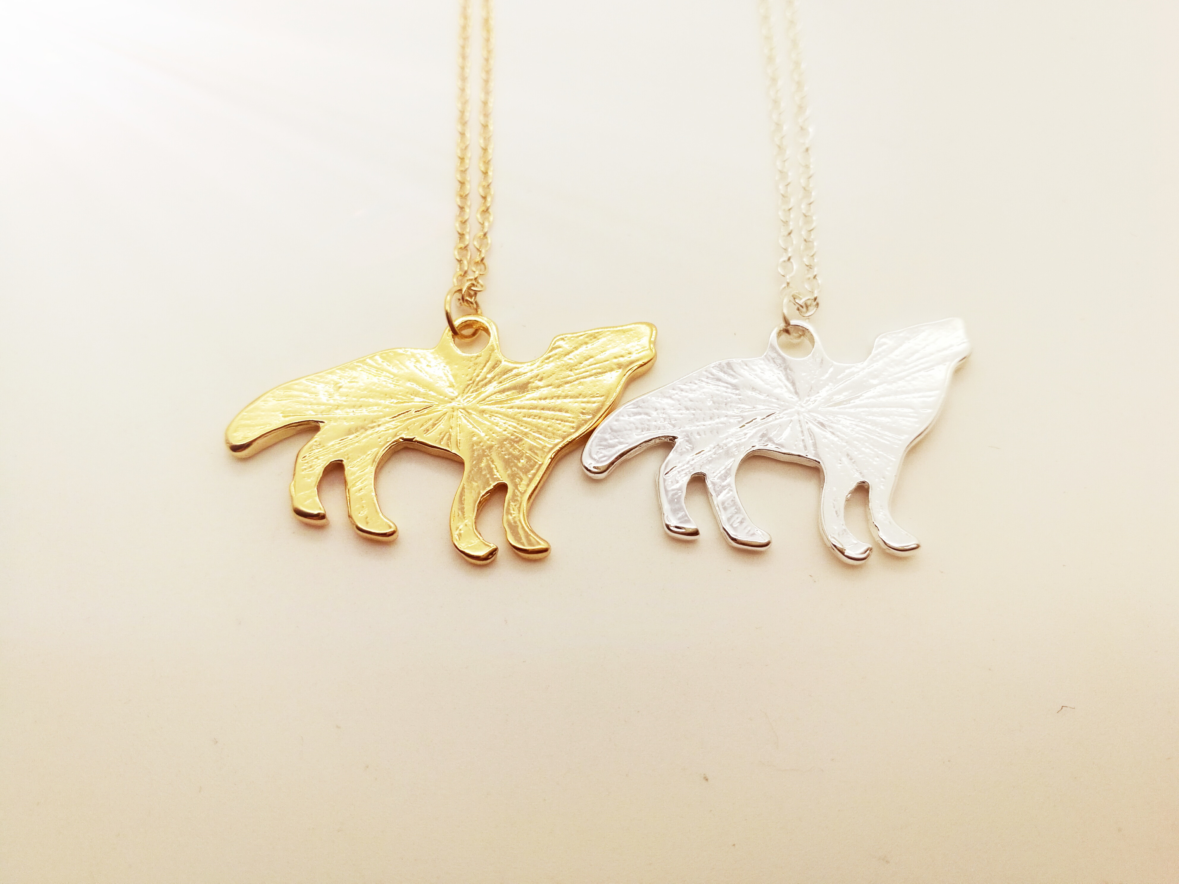 10PCS- N143 Outline Silhouette Totem Howling Wolf Necklace Norse Vikings Teen Wolf Necklaces for Original Animal Dog Jewelry