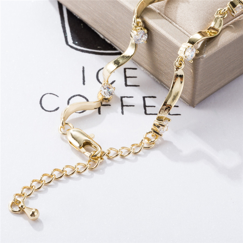 New Fashion Women Summer Beach Party Anklet 18K Yellow Gold Plated CZ Foot Anklets For Girls Women For P