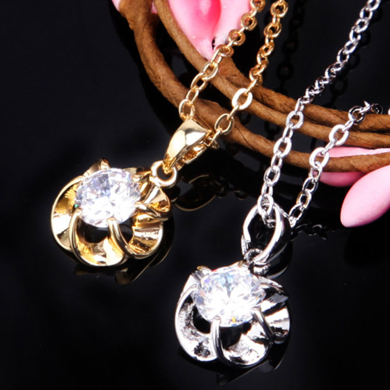Hot New Crystal Necklace Women Weeding Jewelry Fashion Zircon Gold Silver Chain Flower Pendants free shipping
Hot New Crystal Necklace Women Weeding Jewelry Fashion Zircon Gold Silver Chain Flower Pendants free shipping