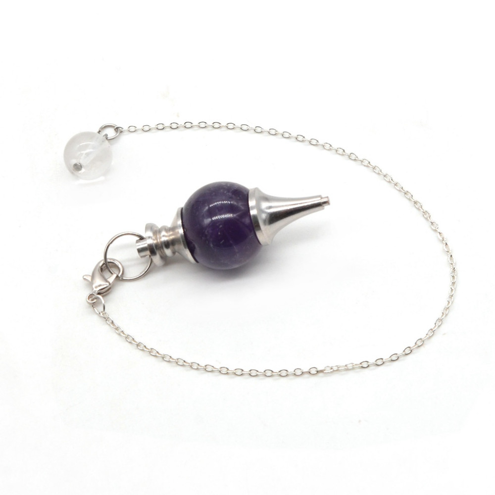 2018 Handmade Healing Crystal Natural lapis lazuli Pendulum Necklace Dowsing Amulet Gem Stone Pendant Necklaces Gift