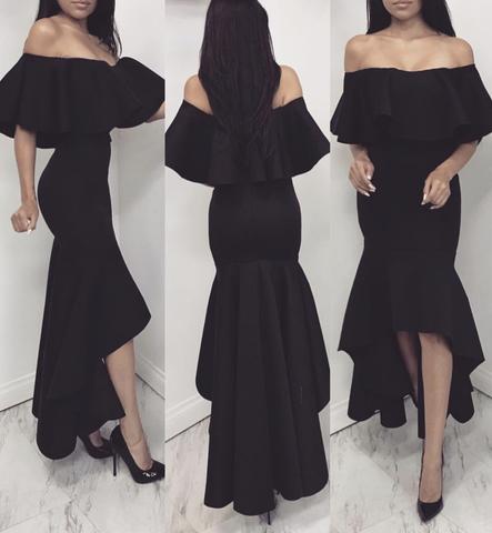 Ruffles Off the Shoulder Boat Neck Cocktail Dresses High Low Jersey Mermaid Champagne Prom Dresses Black Evening Party Dresses, Light sky blue
Ruffles Off the Shoulder Boat Neck Cocktail Dresses High Low Jersey Mermaid Champagne Prom Dresses Black Evening Party Dresses, Light sky blue