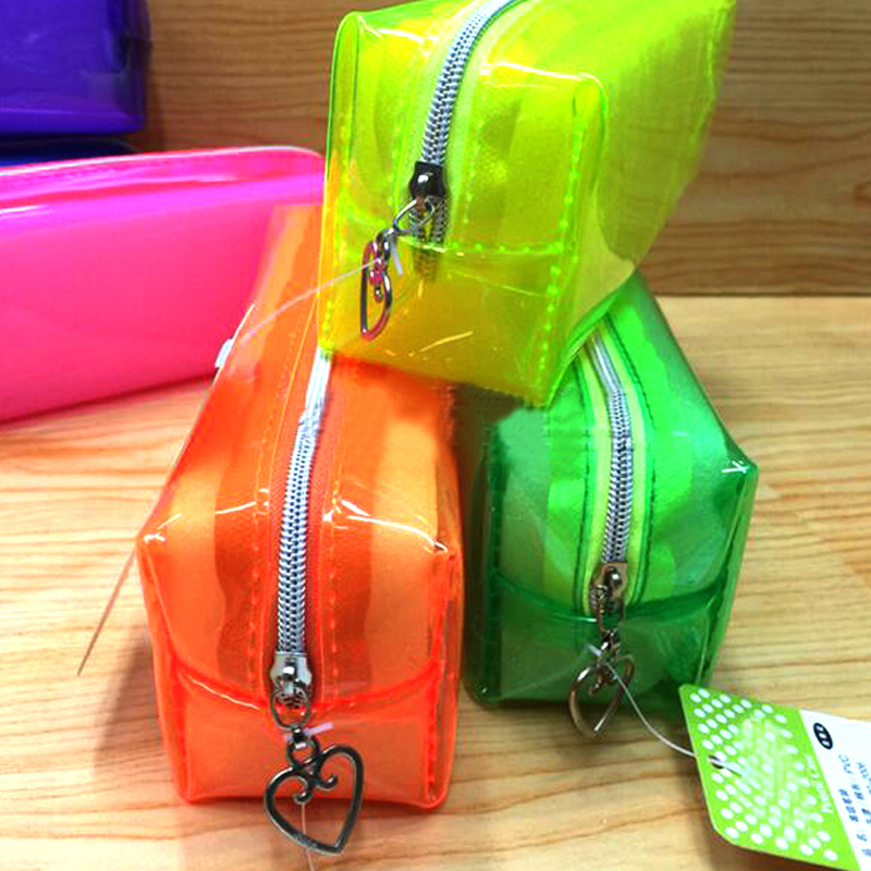 Wholesale Plastic Transparent Pencil Bag Pen case School Stationery Kids Gift Prize Office Home Supplies Bag School Office Supplies