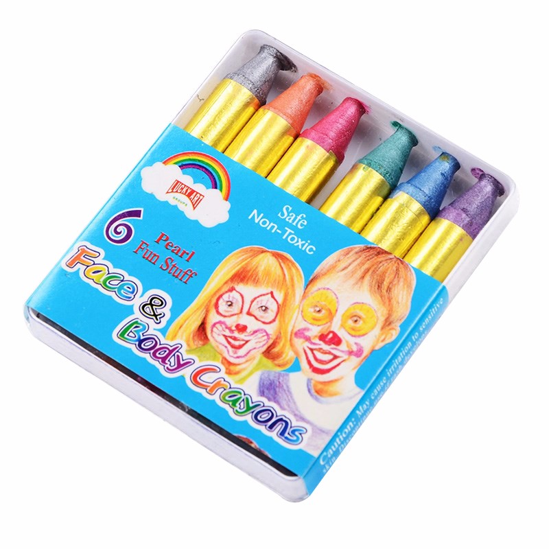 Body Paint Crayons Pearl Neon Fluorescent Maquiagem Makeup Kids Face Paint Pigment UV Glow Painting 6 Color/Set