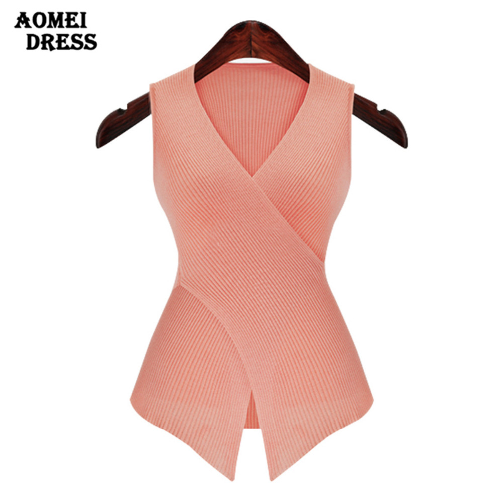 Wholesale-2016 Women Fashion Pullover Top Sleeveless Sweater Slim Irregular Solid Pink Green Color Knitted Summer Autumn Tops Clothes 
Wholesale-2016 Women Fashion Pullover Top Sleeveless Sweater Slim Irregular Solid Pink Green Color Knitted Summer Autumn Tops Clothes
