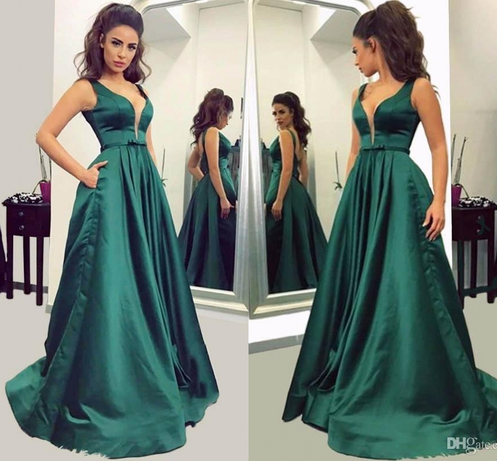 2018 Elegant Dark Green A Line Evening Dresses V Neck Long Prom Dresses with Pockets Simple Satin Formal Evening Dresses For Women, Champagne
2018 Elegant Dark Green A Line Evening Dresses V Neck Long Prom Dresses with Pockets Simple Satin Formal Evening Dresses For Women, Champagne