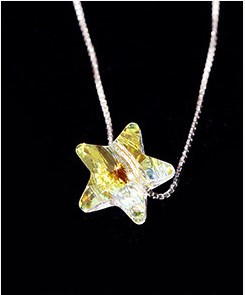 925 Sterling Silver Aurora of Sugar Austrian Crystal Necklace Accessories Pendant Chocker Spring, Summer, Clavicle, Short Chain Free Shippin