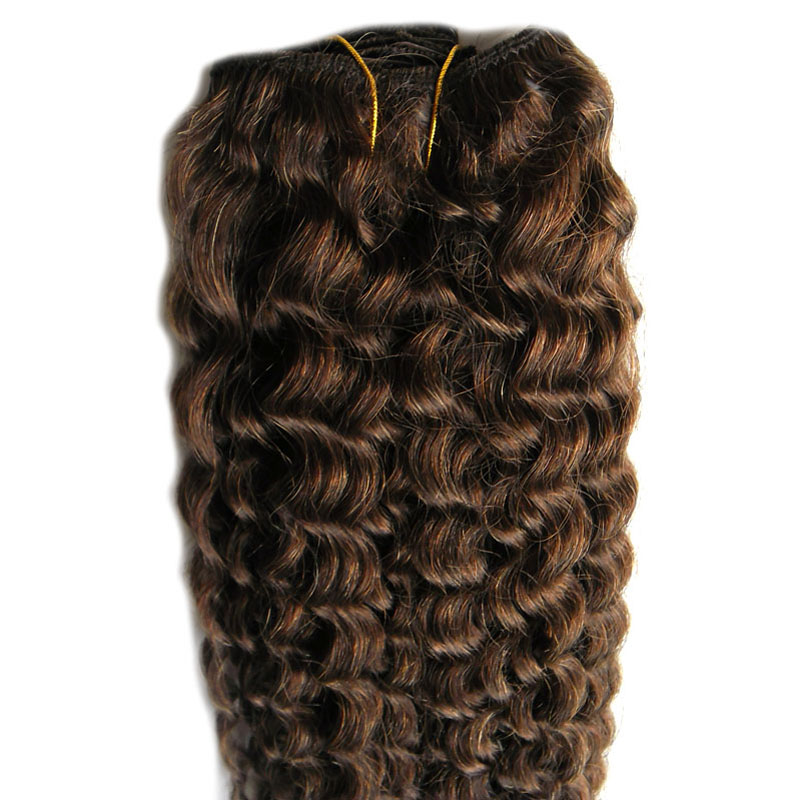 #4 Dark Brown human hair bundles 100g curly weave human hair 1pcs deep curly brazilian hair weave,no shedding, tangle free