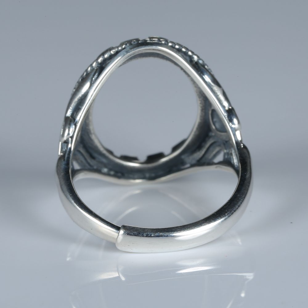 Art Nouveau 12x16mm Oval Cabochon Semi Mount 925 Sterling Silver Fashion Ring Fine Silver Engagement Wedding Anniversary Jewelry