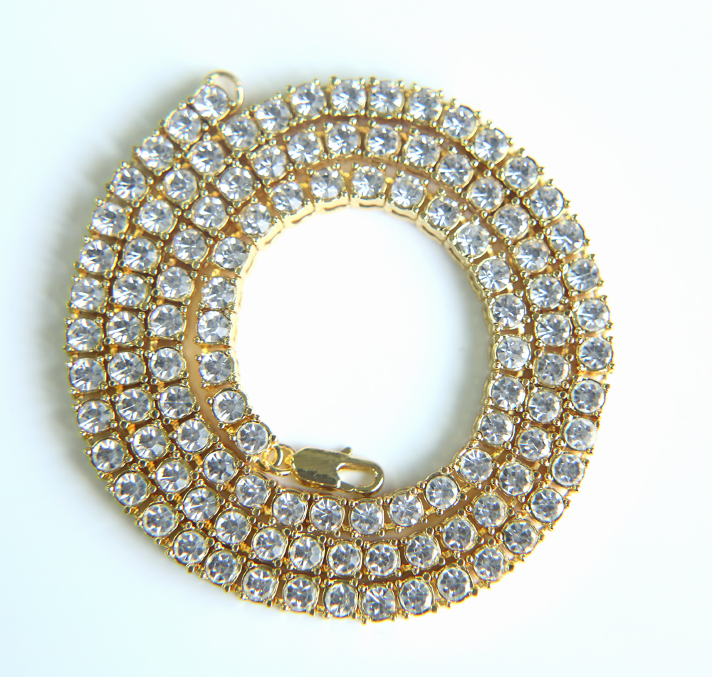 Big cz cross pendant necklace for mens hip hop jewelry plated gold silver color long tennis chain necklaces pendant drop ship