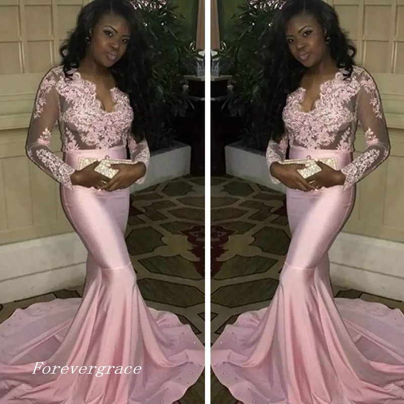 New Design Pink Mermaid Lace Appliques Long Sleeves Prom Dress Sexy African Sheer Bodice Party Gown Custom Made Plus Size, Blue
New Design Pink Mermaid Lace Appliques Long Sleeves Prom Dress Sexy African Sheer Bodice Party Gown Custom Made Plus Size, Blue