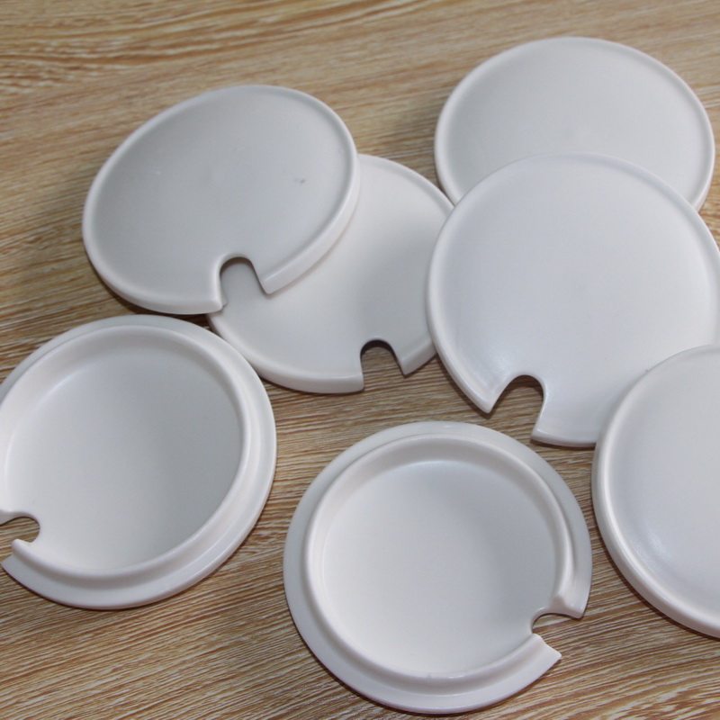 Ceramic Cup Lid 12oz White Porcelain Cup Cover Eco-Friendly Mug Cap put spoon in the Drinkware