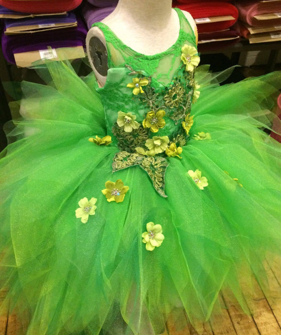 Fairy Green Flower Girl Dresses Lovely Girls Pageant Dress Jewel Lace Floral Appliques Hi-Lo Flower Girls Dress Puffy Tulle Birthday Dress