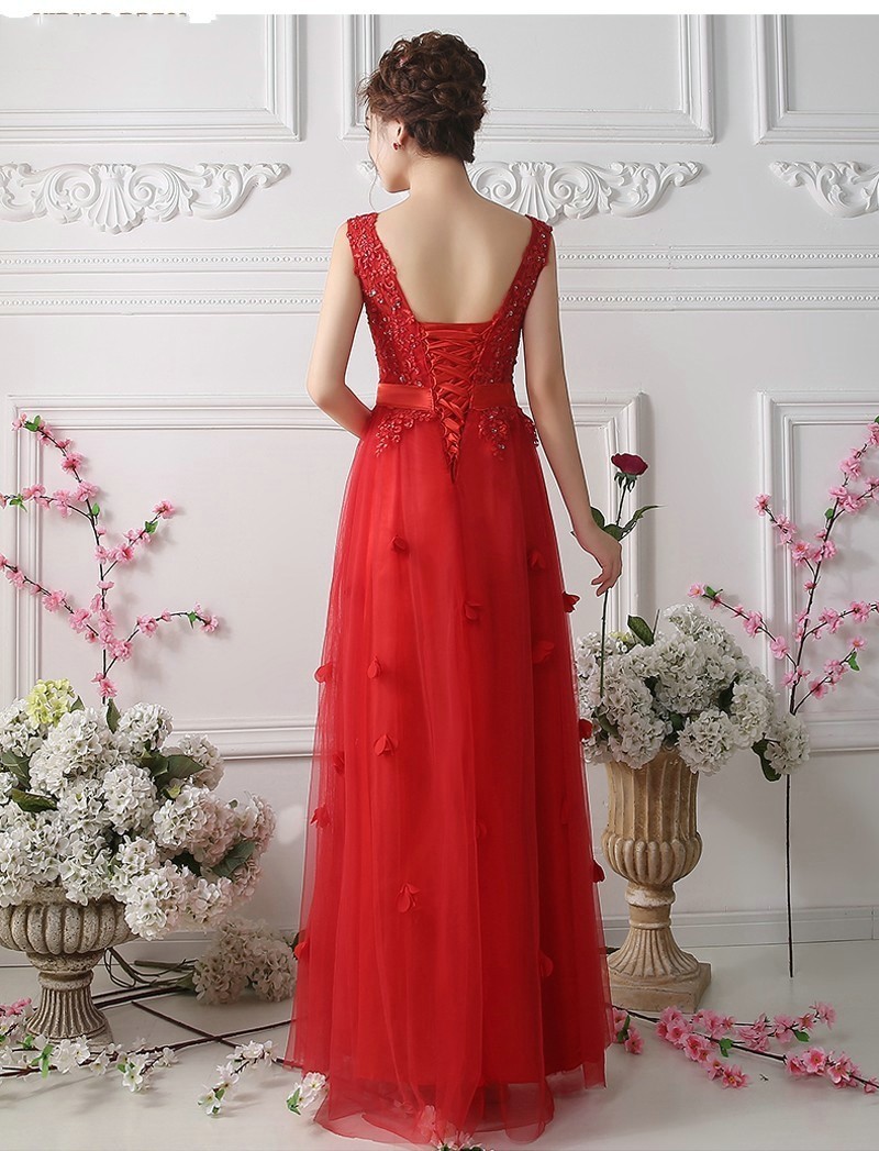 2017 robe de soriee New High Quality V-neck Appliques Tulle Long Prom Dresses Evening Dress Party Gowns Vestido De Festa Formal Dress