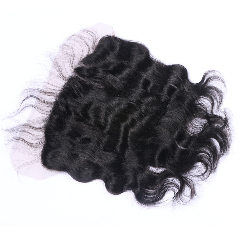 13x6 Ear to Ear Lace Frontal Closure With Bleached Knots Natural Color 1B Brazilian Body Wave Human Remy Hair Extensions