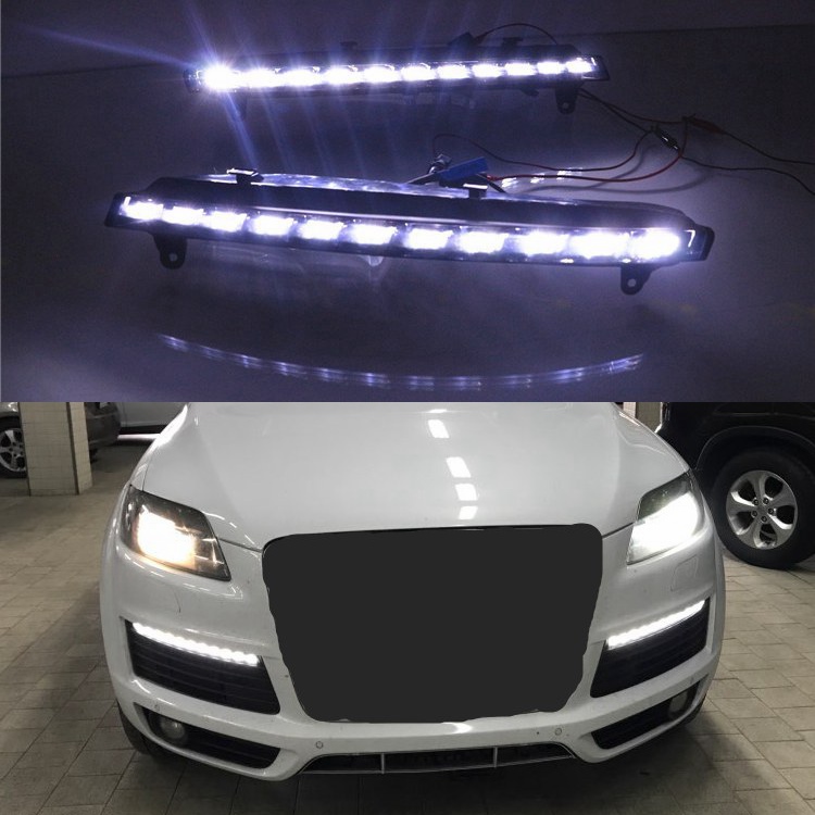 For Audi Q7 2006 2007 2008 2009 06-09 LED Daytime Running Light 2pcs/set DRL Waterproof ABS DC12V DRL Fog Lamp Decoration shipping by DHL