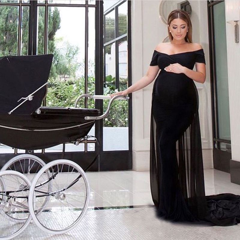 Sexy Fitted Maternity Evening Dresses Black Spandex Chiffon Off the Shoulder Long Formal Party Gowns Made to Order with Train, Dark navy
Sexy Fitted Maternity Evening Dresses Black Spandex Chiffon Off the Shoulder Long Formal Party Gowns Made to Order with Train, Dark navy