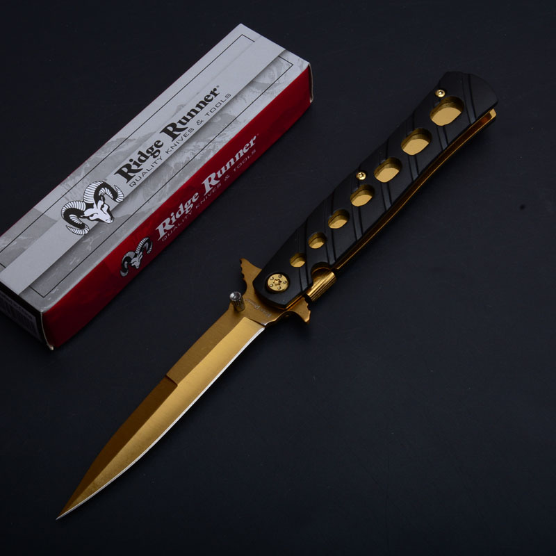 Small fish (gold) knives Self-defense Hiking Tactical Combat Hunting folding blade knife
Small fish (gold) knives Self-defense Hiking Tactical Combat Hunting folding blade knife