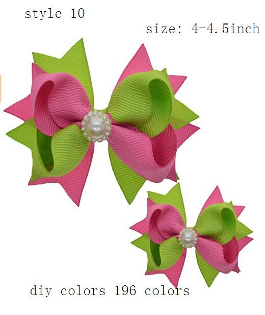 4INCH double Hair Botwknot with Clip Handmade baby headband Baby Girls' Hair Accessories 20pieces