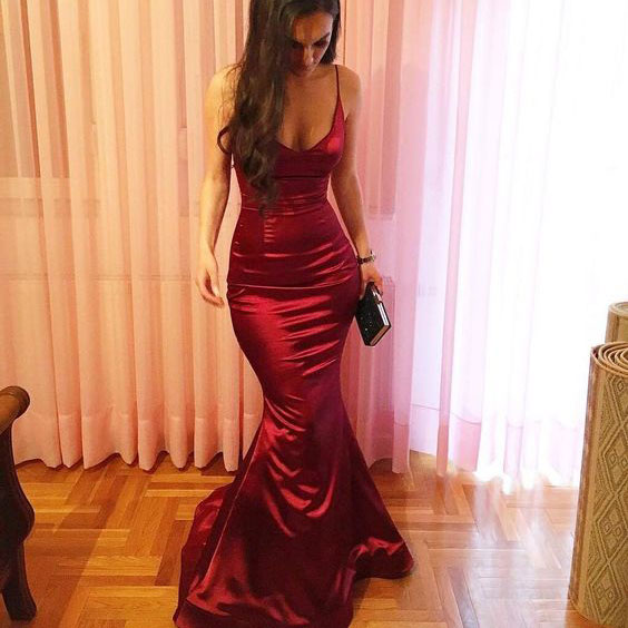 Hot Selling Dark Red Spaghetti Straps Mermaid/Trumpt Prom Dresses Evening Dresses for Women In Stock, Coral
Hot Selling Dark Red Spaghetti Straps Mermaid/Trumpt Prom Dresses Evening Dresses for Women In Stock, Coral