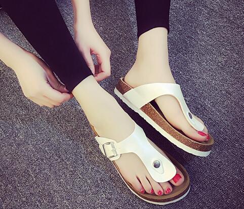 Beach Shoes Flip Flops Summer Cork Slipper Woman Flat Sandals Antiskid Slippers Beach Casual Cool Slipper 2pcs/pair OOA1674