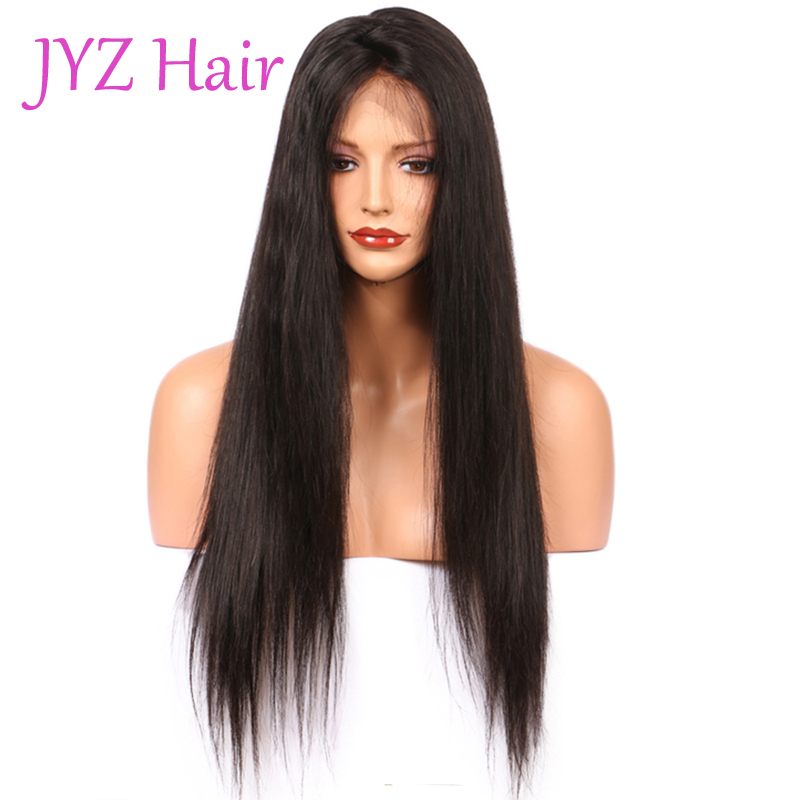 Malaysian Virgin Human Hair Full Lace Wig Brazilian Natural Straight Human Hair Lace Front Wig With Adjustable Strands Glueless Lace Wigs