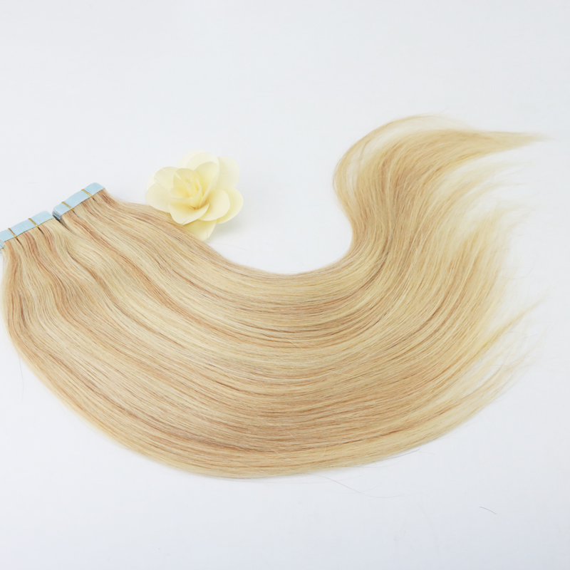 100% Straight Unprocessed Virgin Remy Human Hair Ombre Blonde Color #14 to #613 Seamless Skin Weft Tape In Hair Extensions
