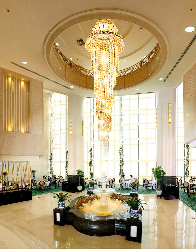 Modern Crystal Chandeliers American Long Gold Chandelier Lighting Fixture European Luxurious Droplight 3 White Light Colors Dimmable Hanging Lamps