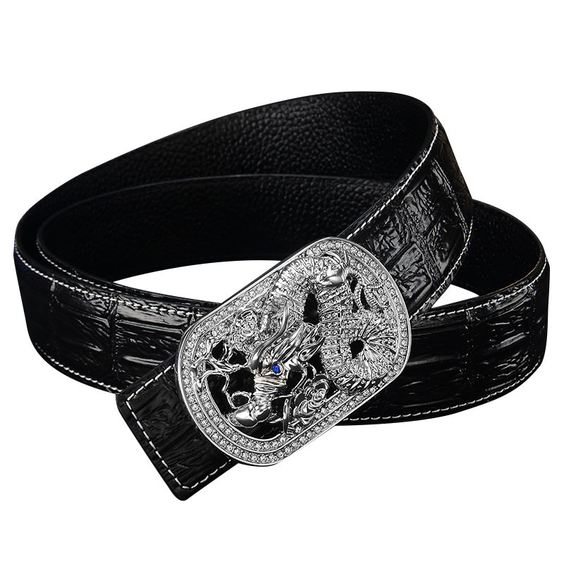 Men's 100% Cowhide Belt Leather Dragon pattern Crocodile grain belt Luxury alloy buckle Business Men belt, Fashion
Men's 100% Cowhide Belt Leather Dragon pattern Crocodile grain belt Luxury alloy buckle Business Men belt, Fashion