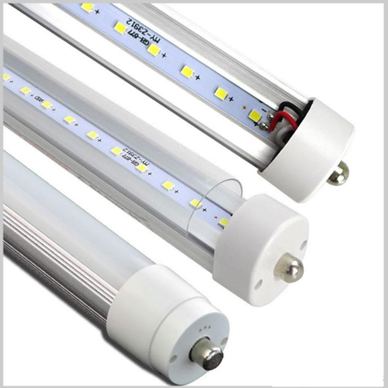8ft FA8 single pin T8 LED tube light lamp bulbs SMD2835 fluorescent 2.4M 8ft 192leds 45W Cold White AC85-265V Stock In US CNSUNWAY LIGHTING Garage Sho