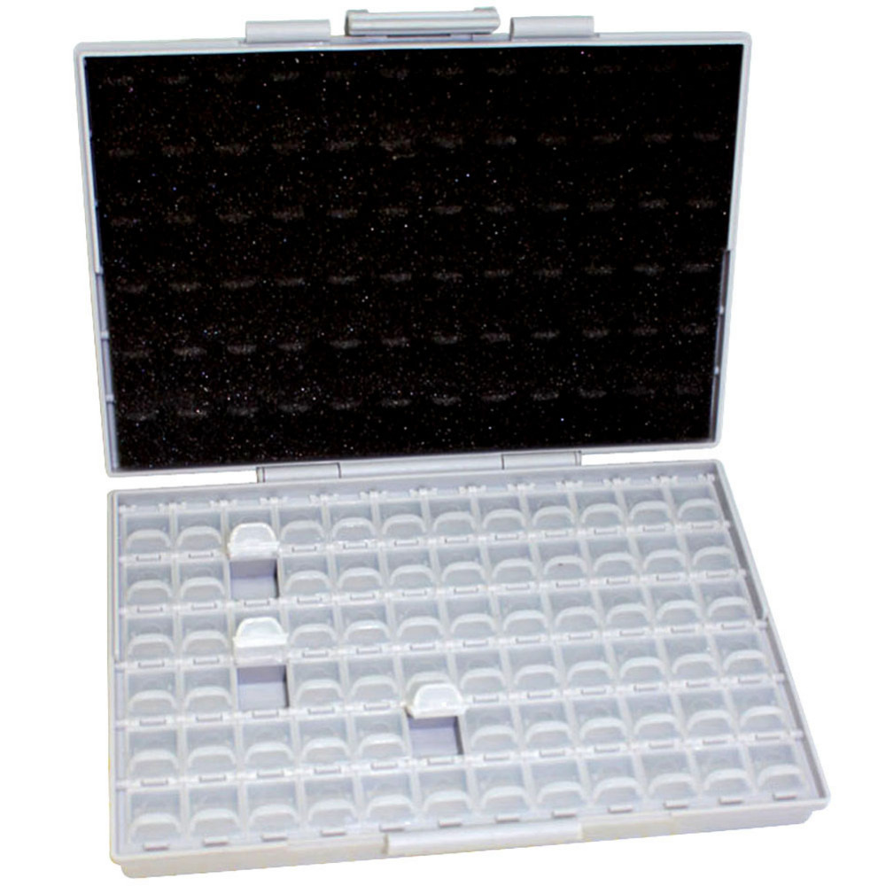 Wholesale- AideTek 2 Empty BOX-ALL-72 Enclosures Boxes 4 SMD SMT Resistor Capacitor Organizer 0603