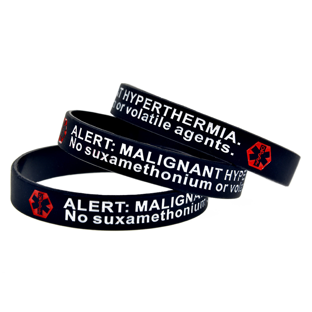 1PC Alert Malignant Hyperthermia Silicone Wristband By Wear This Jewelry As A Reminder in Daily Life