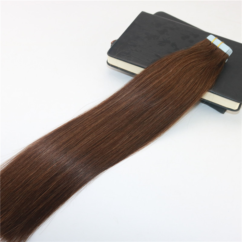 Tape in Extensions Human Hair #4 Dark Brown 100% Skin Weft Invisible Hair Extensions Double Drawn Seamless Virgin Tape on Extensions