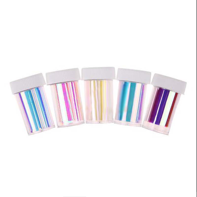 Wholesale-5Pc/Lot 2016 Fashion Punk Transfer Foil Sticker Broken Glass Nail Art DIY Nail Beauty Decoration Stencil Decal NA1079