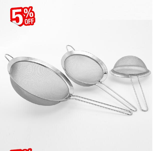 Wholesale- Fine Mesh Stainless Steel Strainers, stainless steel screen mesh oil strainer flour sieve Baking tools