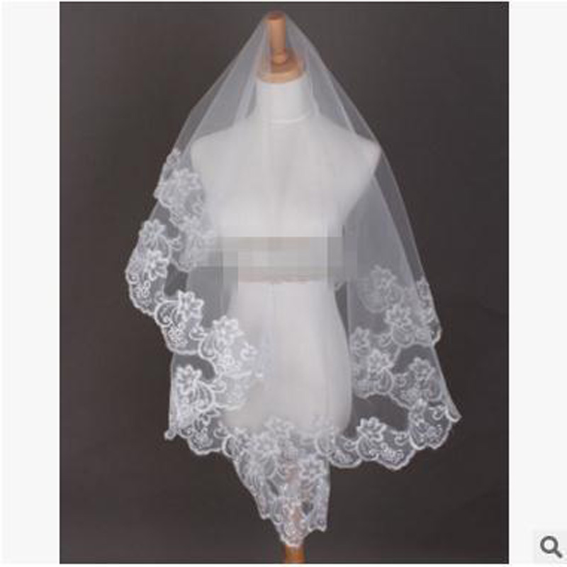 Bridal Veils Charming Cheap Girls Wedding Bridal Accessories Veil For Wedding Lace White Ivory Color Hot Sale Charming