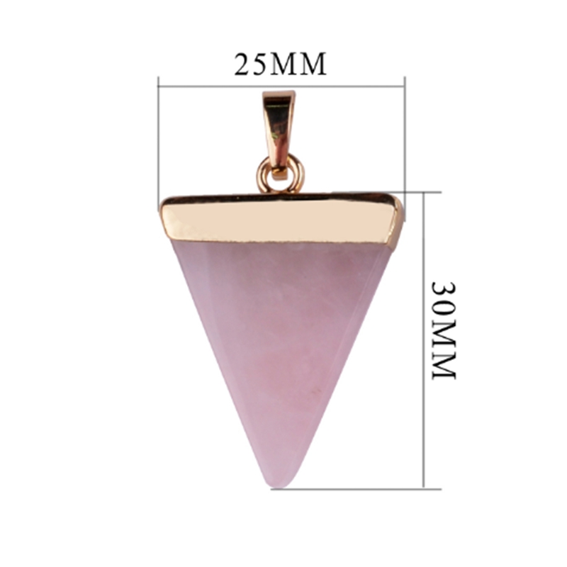 HOT Geometric Colorful Nature Stone Necklace Triangle Crystal Necklaces Pendant For Valentine's day Women And Men Wholesale