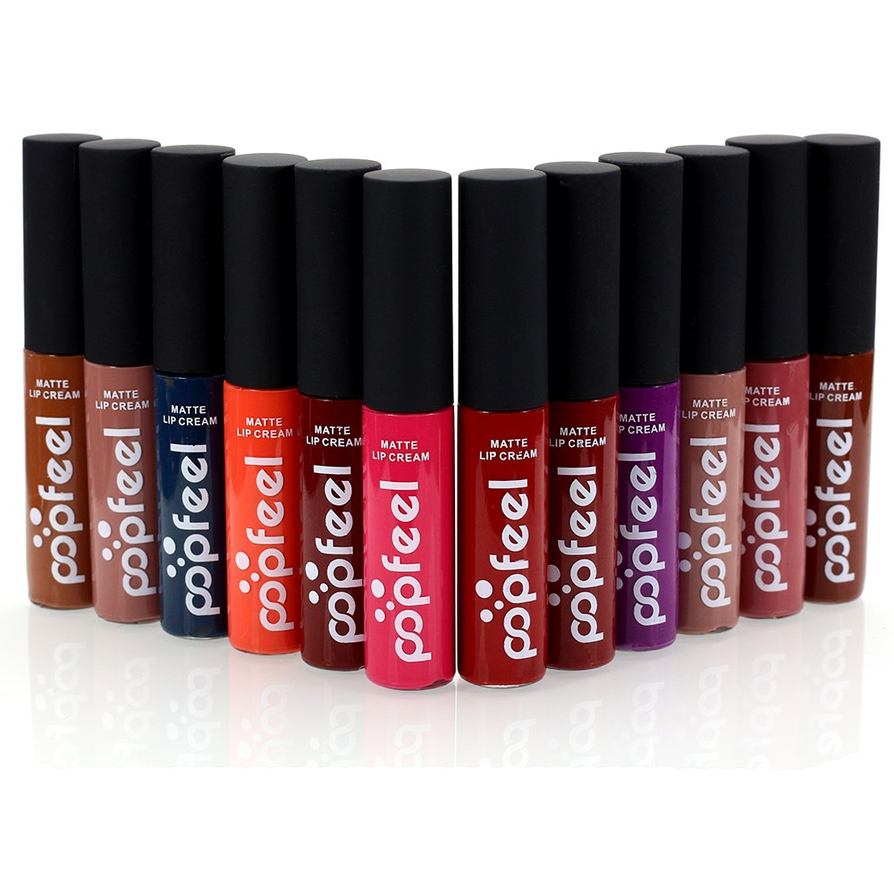12 Colors Tint liquid Lipstick Matte Lip Gloss Red Velvet Waterproof Long Lasting Lipgloss Sexy Lipstick Tattoo Makeup