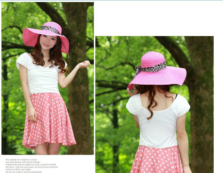 New Wide Brim Floppy Fold Sun Hat Summer Hats for Women Out Door Sun Protection Straw Hat Women Beach Hat M029