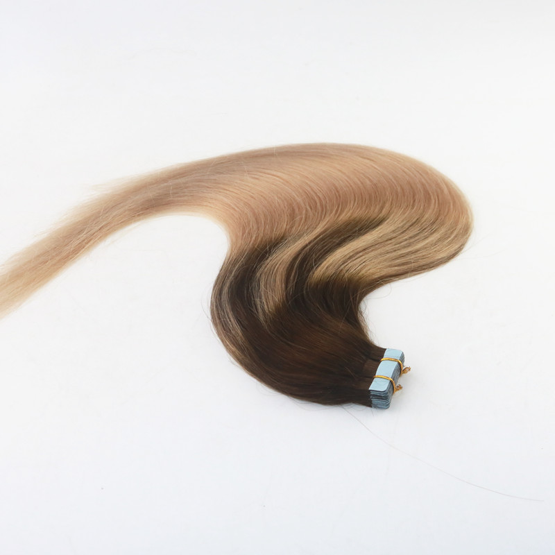 Balayage Color #4#18 Top Grade High Quality Hot Selling Virgin Remy Hair Straight Seamless Human Hair PU Tape Hair Extension 100G Per Bundle